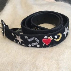 Free People Lady Luck Black Leather Belt